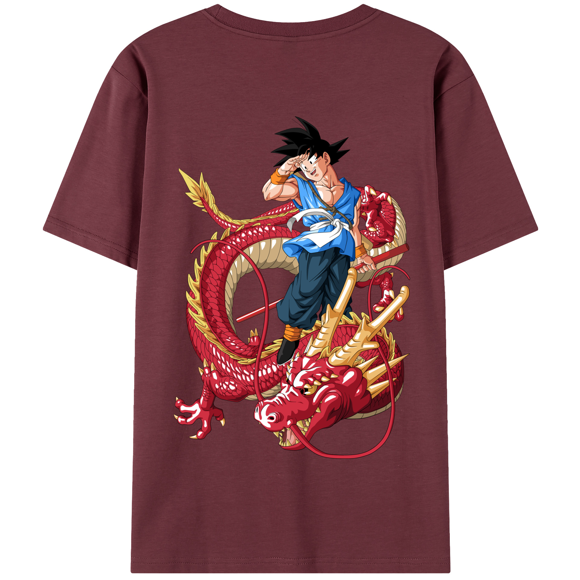 （画像用） ドラゴンボール 孫悟空（そん ごくう）Son Goku カカロット DRAGON BALL Kakarotto 綿100％半袖Tシャツ（背面プリント）